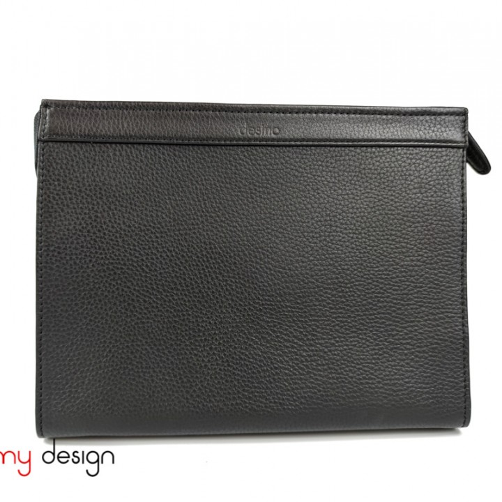 Piero black leather clutch